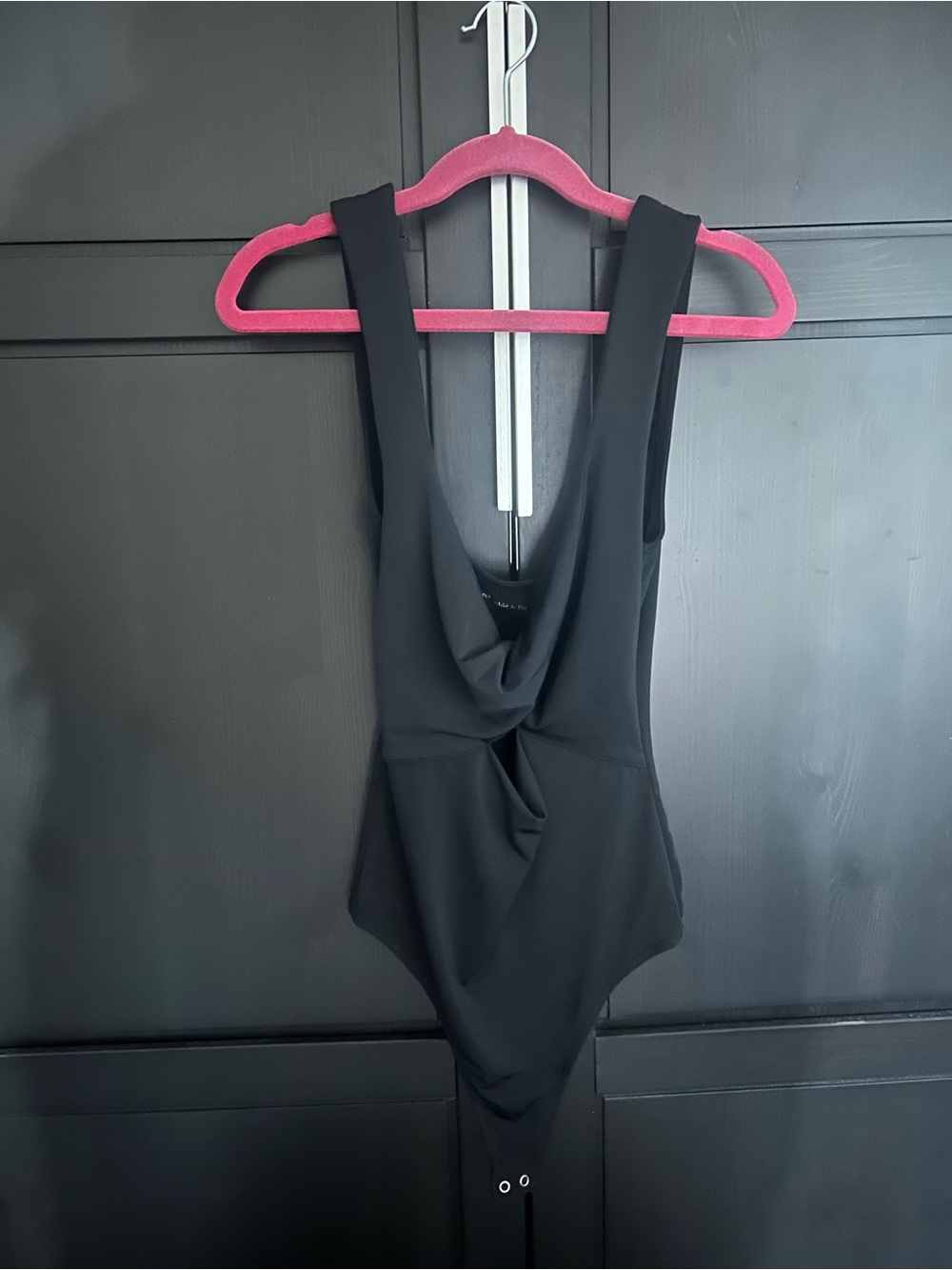 Abercrombie & Fitch Black Draped-Front Bodysuit